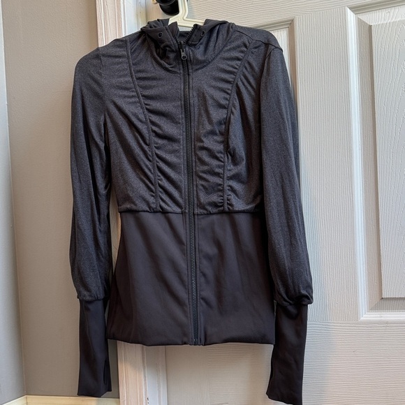 Lululemon Dance Studio Jacket Size 6 Reversible Blue/Grey Full Zip Hooded Track - Picture 5 of 7